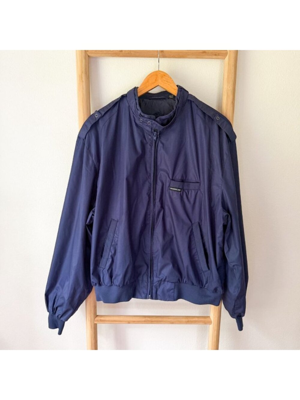Members Only Classic Iconic Racer Bomber Jacket Navy Blue XL - Picture 3 of 10
